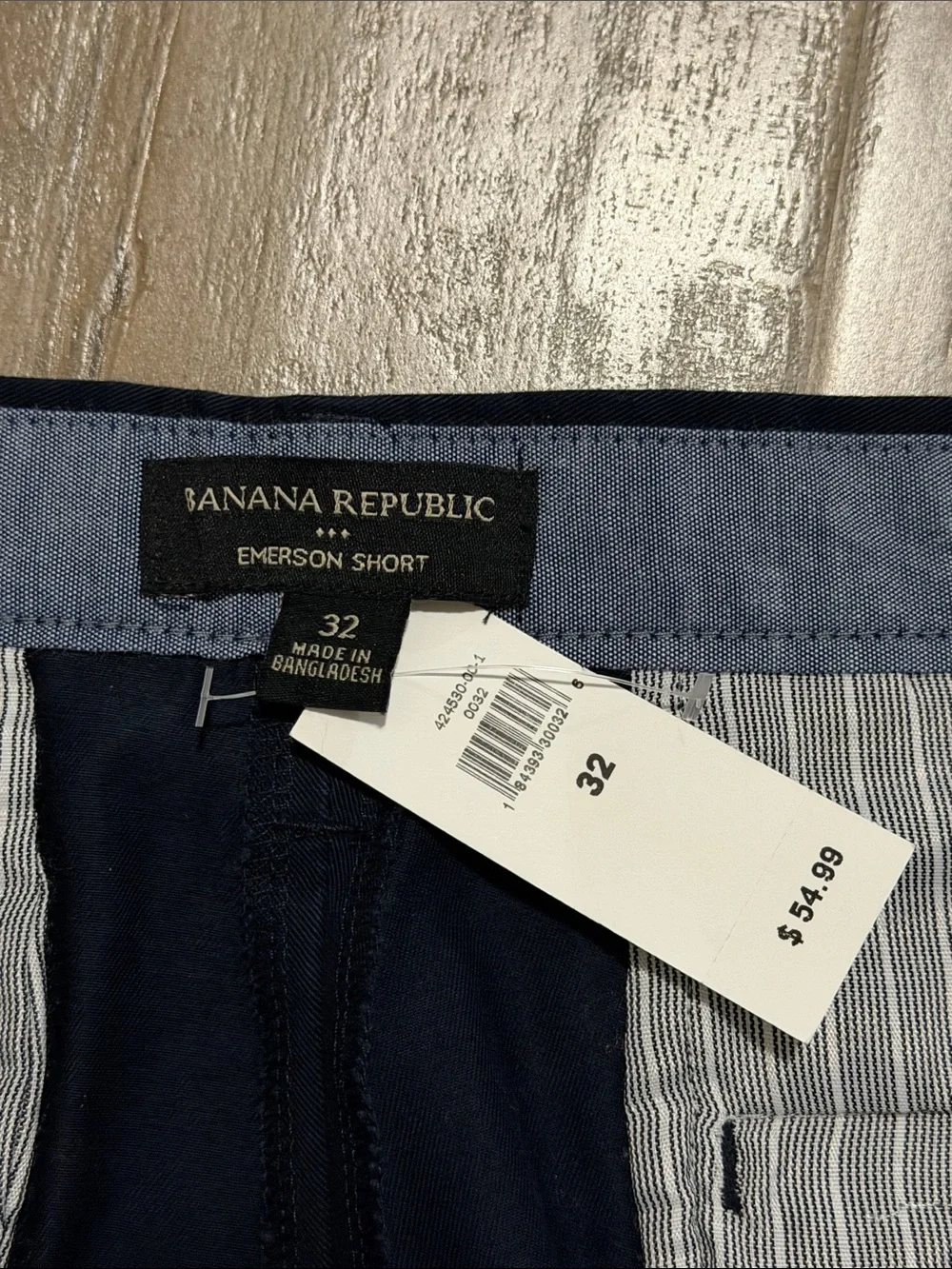 NWT Men’s Banana Republic Navy Blue Emerson Shorts, Sz 32